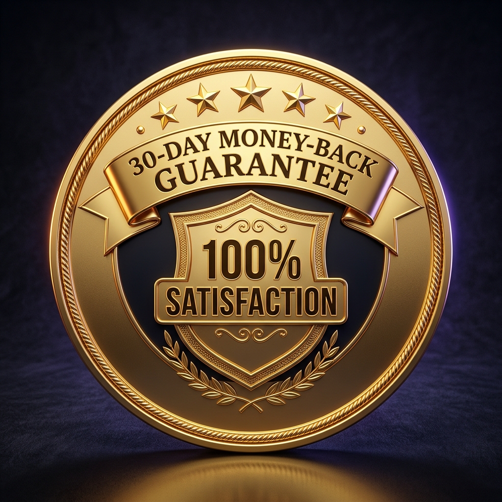 30-Day 100% Money-Back Guarantee Seal